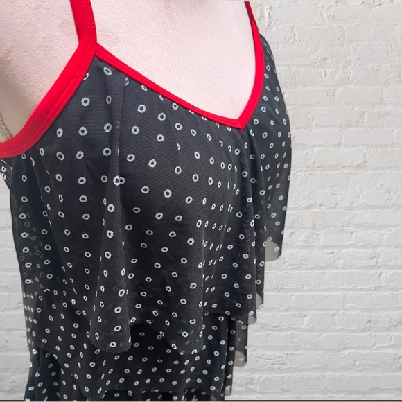 Frilly Polka Dot Tankini swim top - Picture 3 of 7